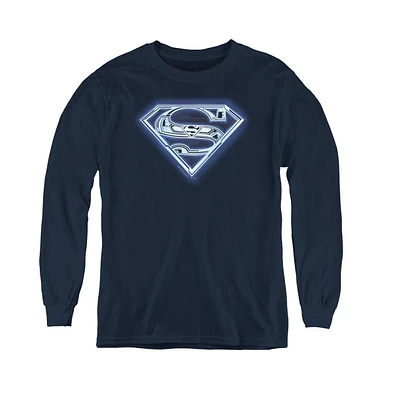 Superman Boys Youth Cyber Shield Long Sleeve Sweatshirts