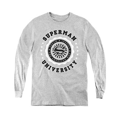 Superman Boys Youth University Long Sleeve Sweatshirts