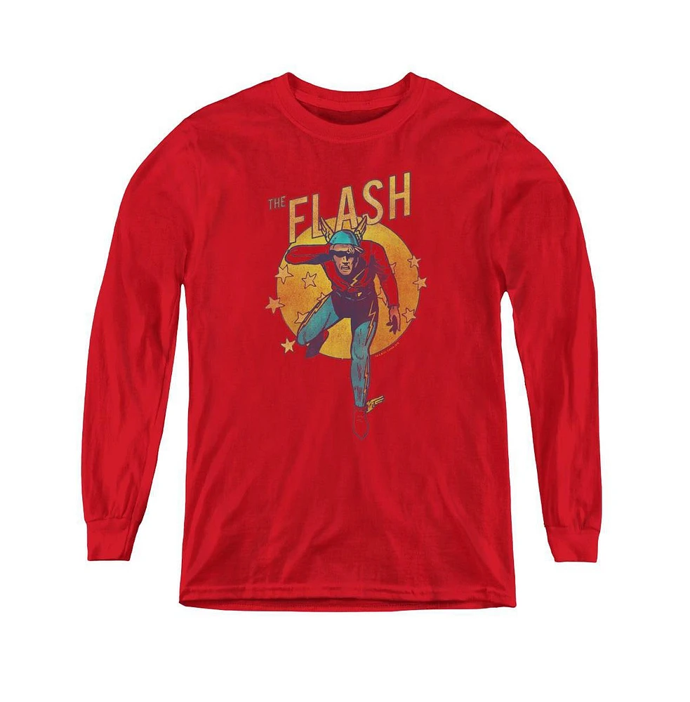 Flash Boys Dc Youth Comics Circle & Stars Long Sleeve Sweatshirts