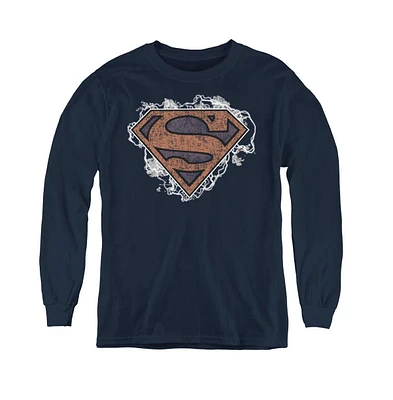 Superman Boys Youth Storm Cloud Supes Long Sleeve Sweatshirts