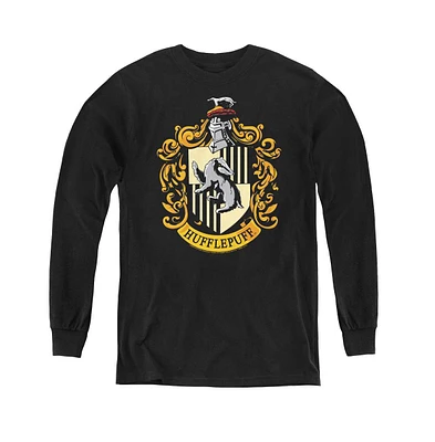 Harry Potter Boys Youth Hufflepuff Crest Long Sleeve Sweatshirts
