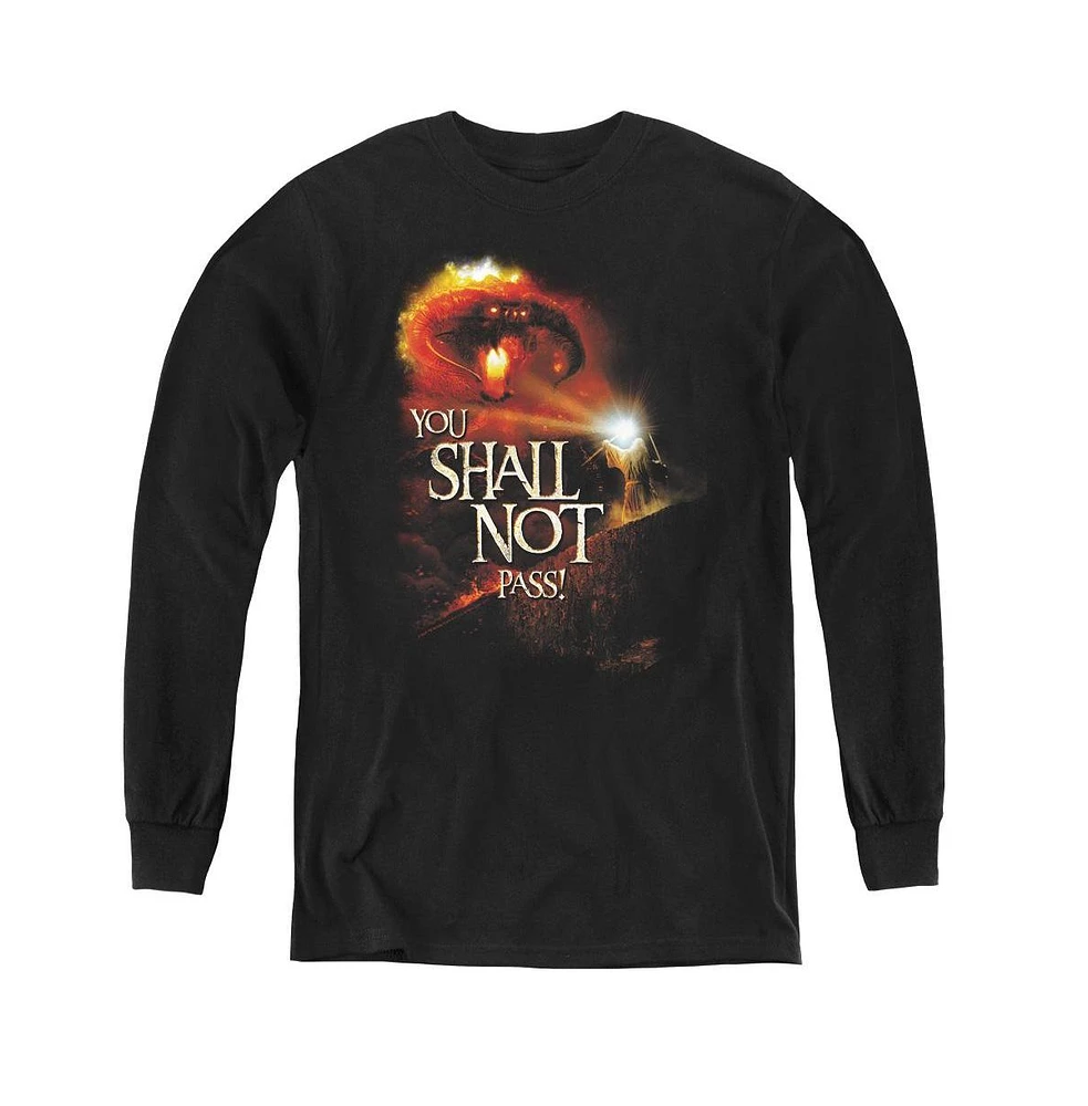 Lord Of The Rings Boys Youth You Shall Not Pass Long Sleeve Sweatshirts
