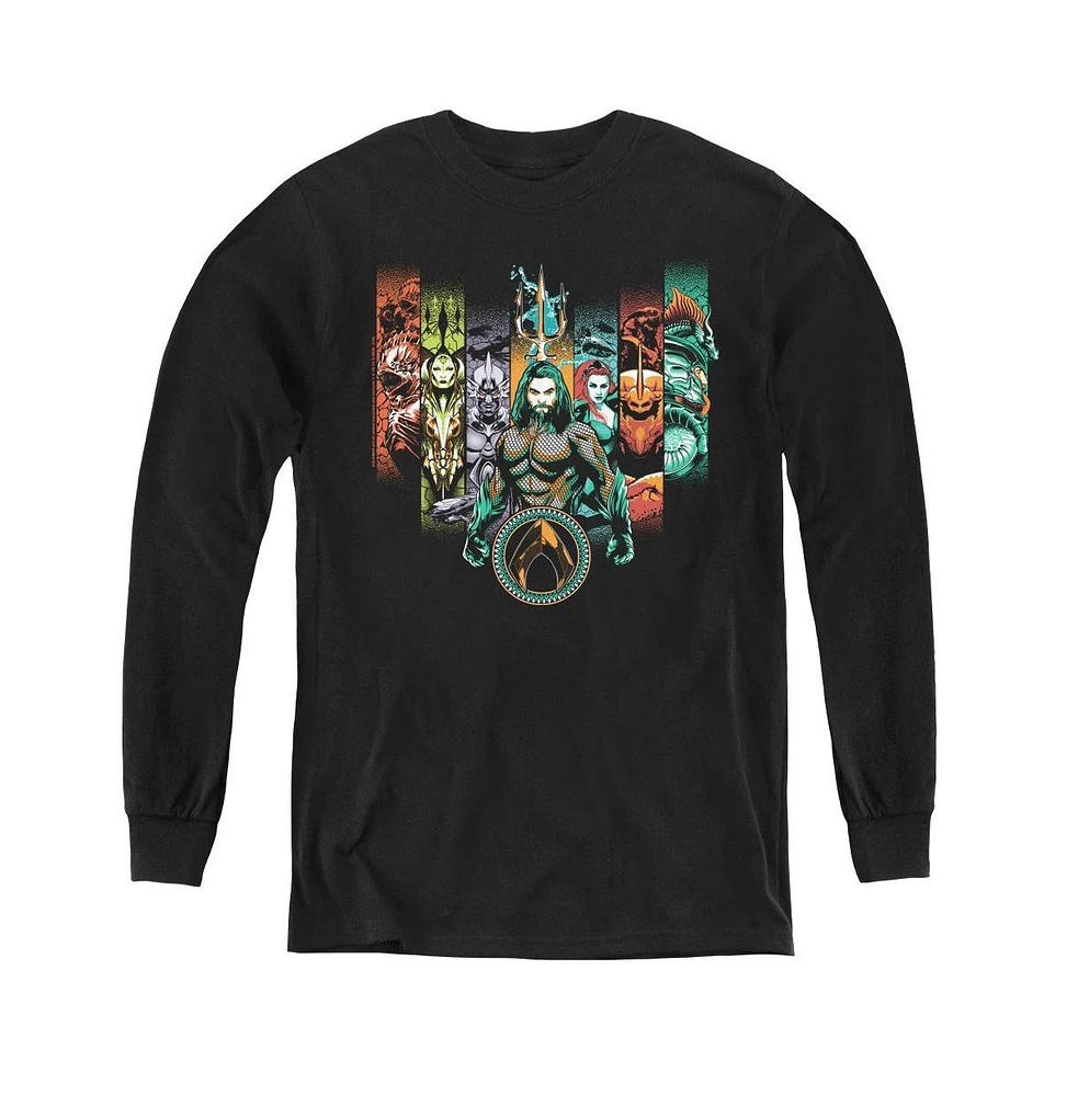 Aquaman Movie Boys Youth Unite The Kingdoms Long Sleeve Sweatshirts