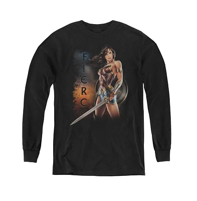 Wonder Woman Boys Movie Youth Fierce Long Sleeve Sweatshirts