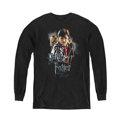 Harry Potter Boys Youth Deathly Hollows Cast Long Sleeve Sweatshirts