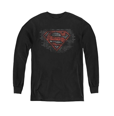Superman Boys Youth Brick S Long Sleeve Sweatshirts