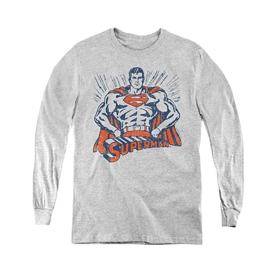Superman Boys Youth Vintage Stance Long Sleeve Sweatshirts