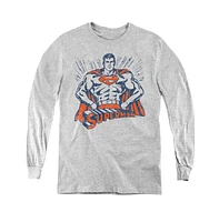 Superman Boys Youth Vintage Stance Long Sleeve Sweatshirts