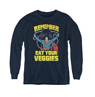 Superman Boys Youth Veggie Power Long Sleeve Sweatshirts