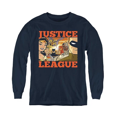 Justice League Boys of America Youth New Dawn Group Long Sleeve Sweatshirts