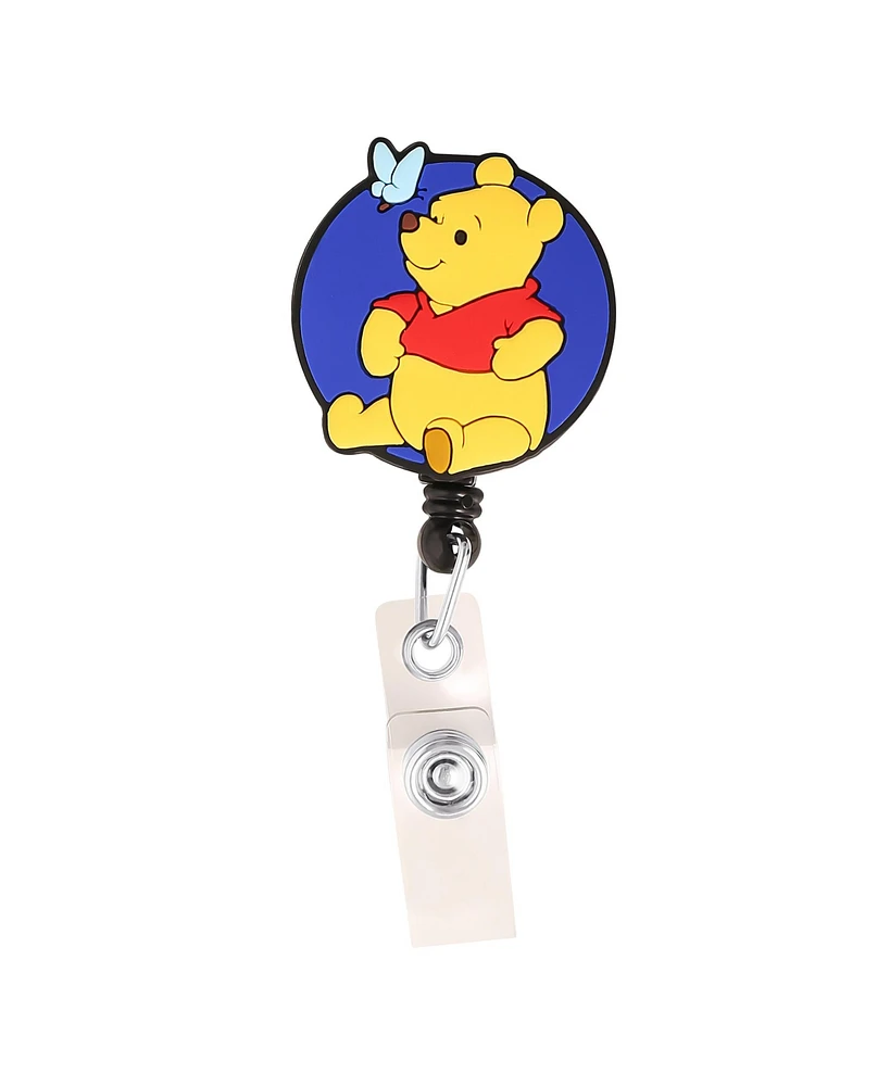 Disney Winnie The Pooh Badge Reels Retractable for Nursing, School, Office - Pooh Badge Holder with Alligator Clip Badge Reel