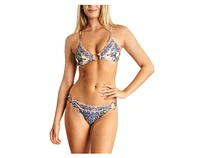 La Moda Clothing Women's Ring Hardware Floral Two Piece Bikini Set