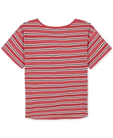 Tommy Hilfiger Toddler Girls Striped Tie-Front T-Shirt