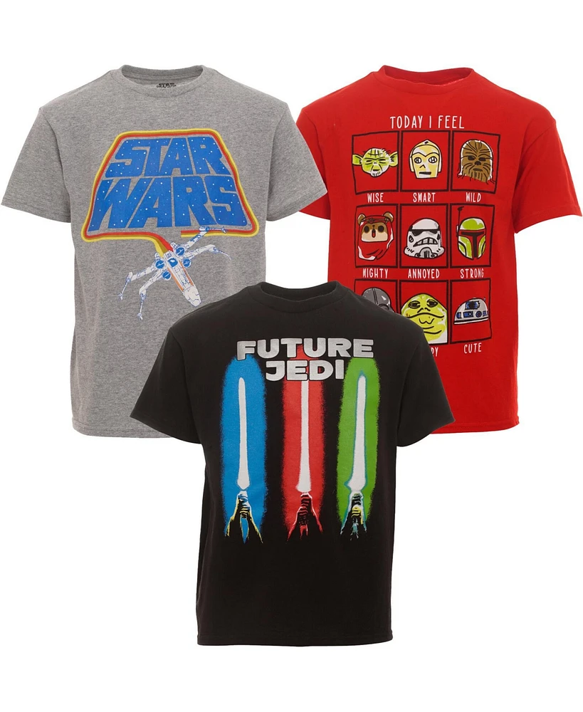 Starwars Toddler Boys Star Wars C-3PO Chewbacca Stormtrooper 3 Pack T-Shirts Black/Blue/Gray Heather