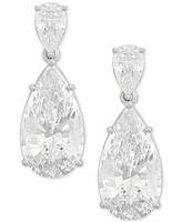 Arabella Cubic Zirconia Pear Drop Earrings in Sterling Silver