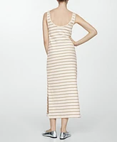 Mango Women's Cut-Out Striped Dress