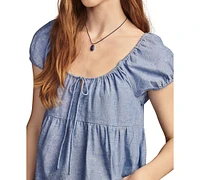 Lucky Brand Women's Market Puff-Sleeve Shift Dress