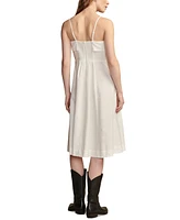 Lucky Brand Women's Cotton Linen Sleeveless Midi Dress