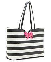 Betsey Johnson Striped Bow Tote