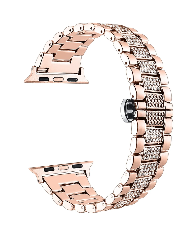 Posh Tech Women's Kristina Rose Gold Stainless Steel Band for Apple Watch Size-42mm,44mm,45mm,49mm