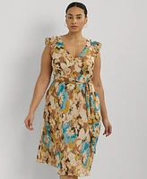 Lauren Ralph Lauren Plus Size Floral Empire-Waist A-Line Dress