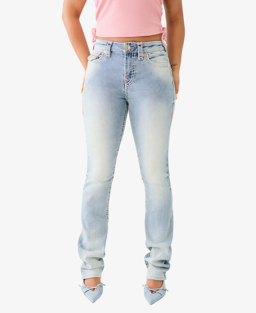 True Religion Women's Billie Flap Super T Straight Jean