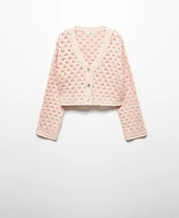 Mango Women's Openwork Knit Cardigan