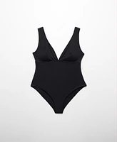 Mango Women's V-Neck Swimsuit