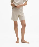 Mango Women's Ribbed Pajama Shorts