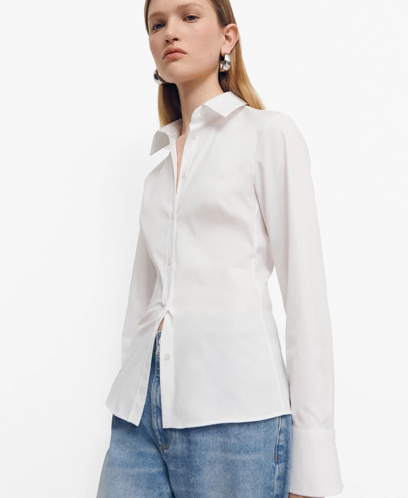 Mango Women's Fitted Cotton Shirt