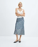 Mango Women's Midi Satin Skirt