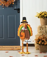 Glitzhome 30.25"H Thanksgiving Wooden Turkey Porch Decor