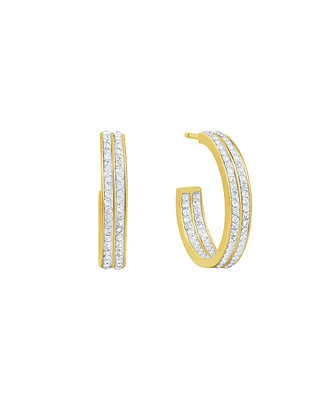 And Now This Double Row Crystal Hoop Earring