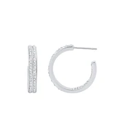 And Now This Double Row Crystal Hoop Earring