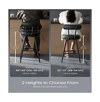 Swivel Counter Stools with Synthetic Leather Backs, Set of 2