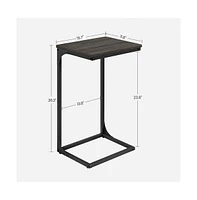 Slickblue Industrial C-shaped Side Table With Metal Frame