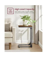 Slickblue C-shaped End Table with Steel Frame Set Of 2