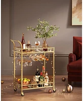 Slickblue Chic And Elegant Gold Bar Cart Serving Cart