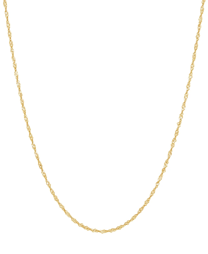 Singapore Chain 16" Collar Necklace (1-1/3mm) in 14k Gold