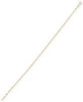 Delicate Solid Oval Link Ankle Bracelet in 14k Gold