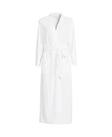 Lands' End Women's Petite Cotton Long Sleeve Midcalf Robe
