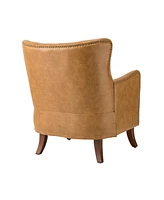 Basdeo Traditional Upholstered Armchair with Wooden Legs