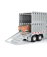 Ertl 1/32 Freightliner Semi with Livestock Trailer & Cattle by