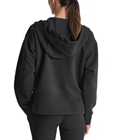 Dkny Sport Women's Ribbed Side & Front-Zip Hoodie