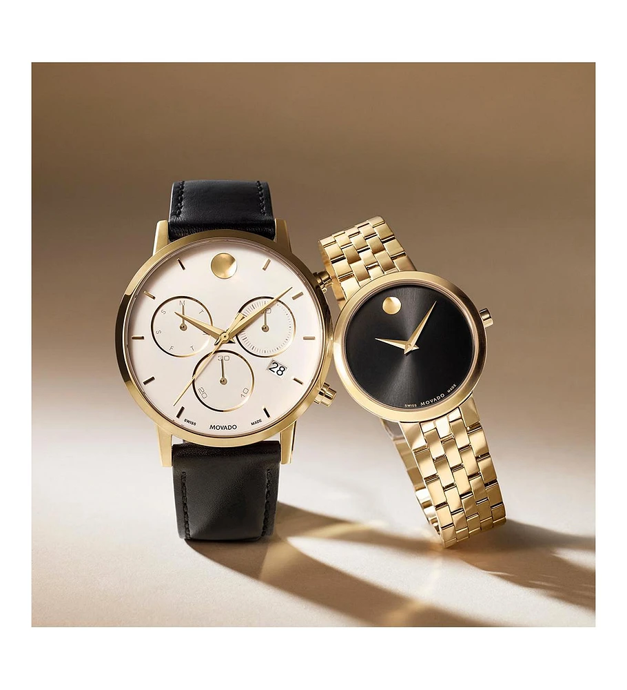 Movado Women's Museum Classic Swiss Quartz Yellow Pvd Watch 30mm - Gold