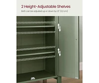 Slickblue Bathroom Floor Storage Cabinet, Unit With 2 Adjustable Shelves