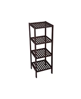 Slickblue Wicker Bathroom Shelf Stand 4-Tier Multifunctional Storage Rack Shelving Unit