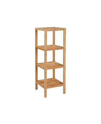 Slickblue Wicker Bathroom Shelf Stand 4-Tier Multifunctional Storage Rack Shelving Unit