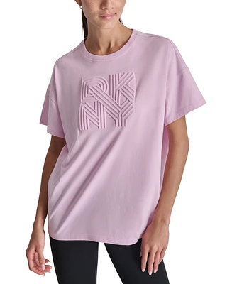 Dkny Sport Women's Cotton Embossed Logo High-Low T-Shirt