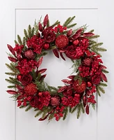 Holiday Lane Royal Holiday Red and Green Wreath, Created for Macy's